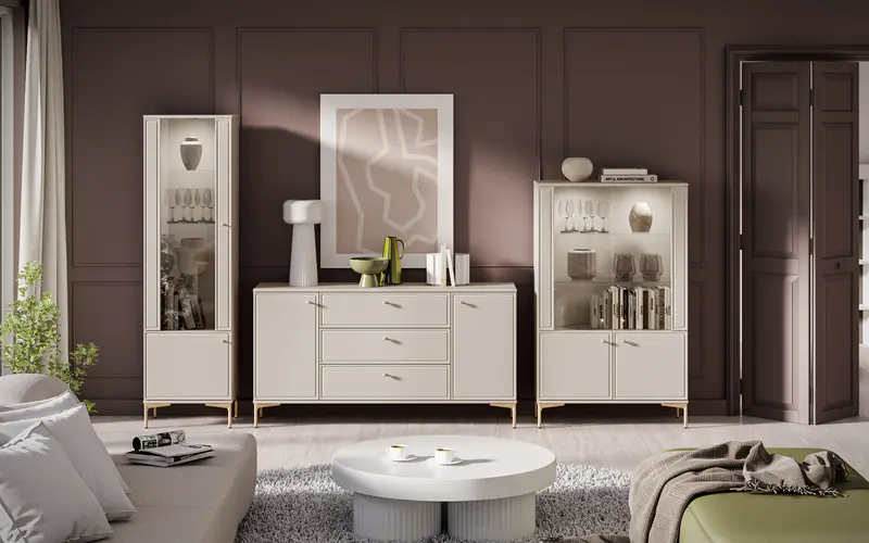 Wohnzimmer Set 3-teilig – SANDRO – Perfekte Kombination aus Stauraum und Design
