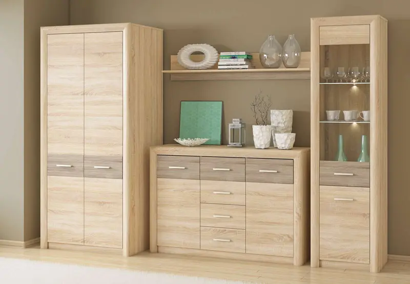 Wohnzimmer Set 4-teilig – CASTEL – Elegantes Wohnambiente mit zeitlosem Stauraum-Design