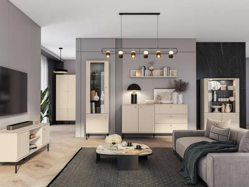 Wohnzimmer Set 6-teilig – SOPHIE – Möbelset mit elegantem Design & viel Stauraum