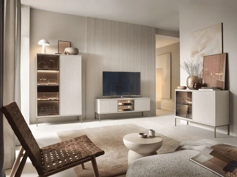 Wohnzimmer-Set – SENTO – 3-teilig mit LED und Push-to-open