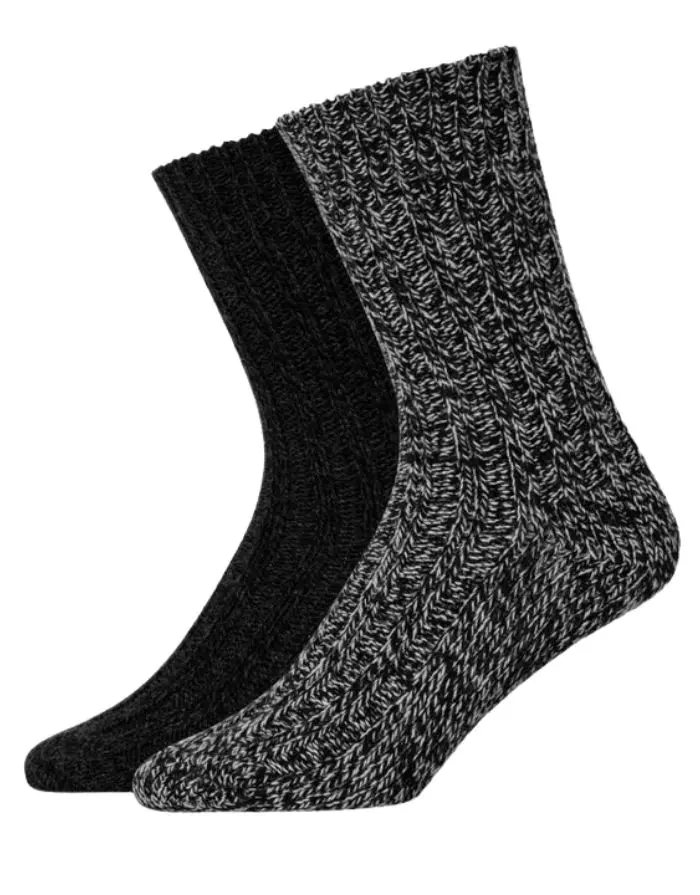 Wollsocken Norwegian 2er Set I  I Black/Grey