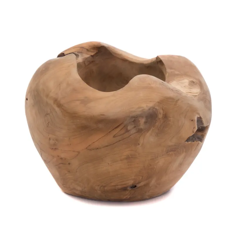 WURZELHOLZ ÜBERTOPF "CONE" | Teak, 30 cm | Teakholz Blumentopf